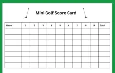 Golf Scorecard Printable