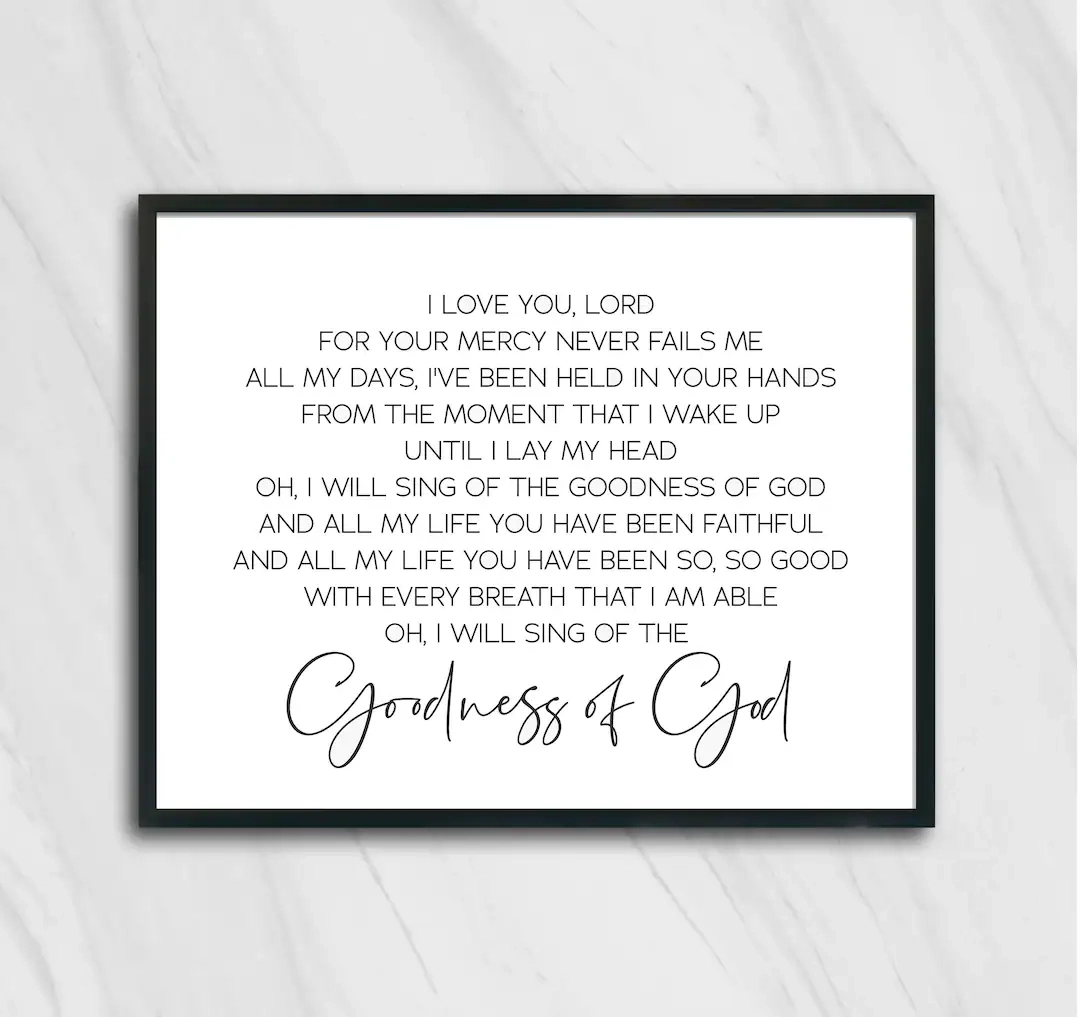 Goodness Of God Lyric Printable Goodness Of God Lyric Printable
