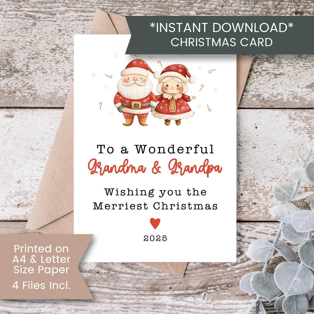 Grandparents Christmas Card Printable