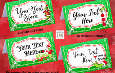 Grinch Christmas Food Label Candy Label Place Cards 12 Count Editable Download