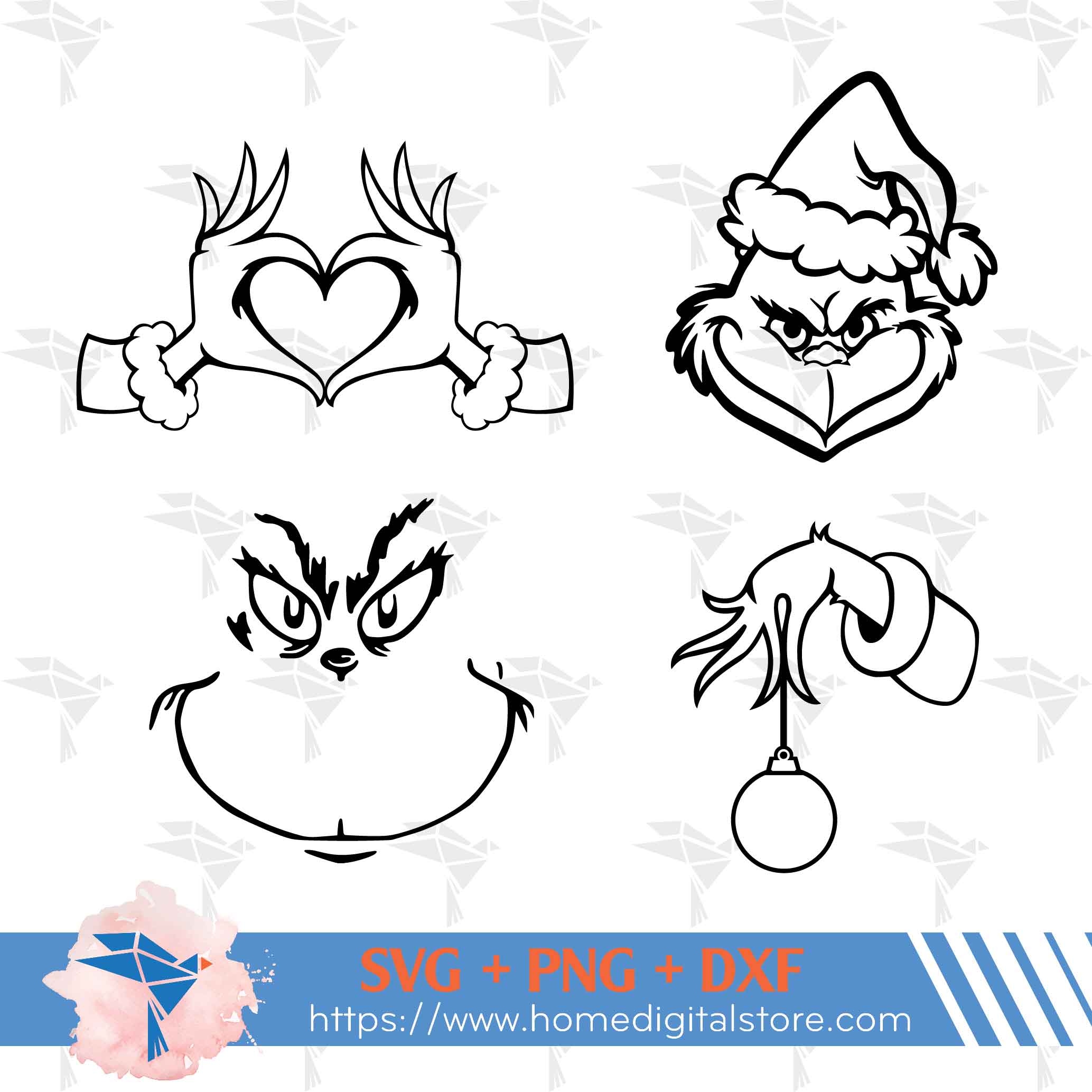 Grinch Outline Svg Png Dxf