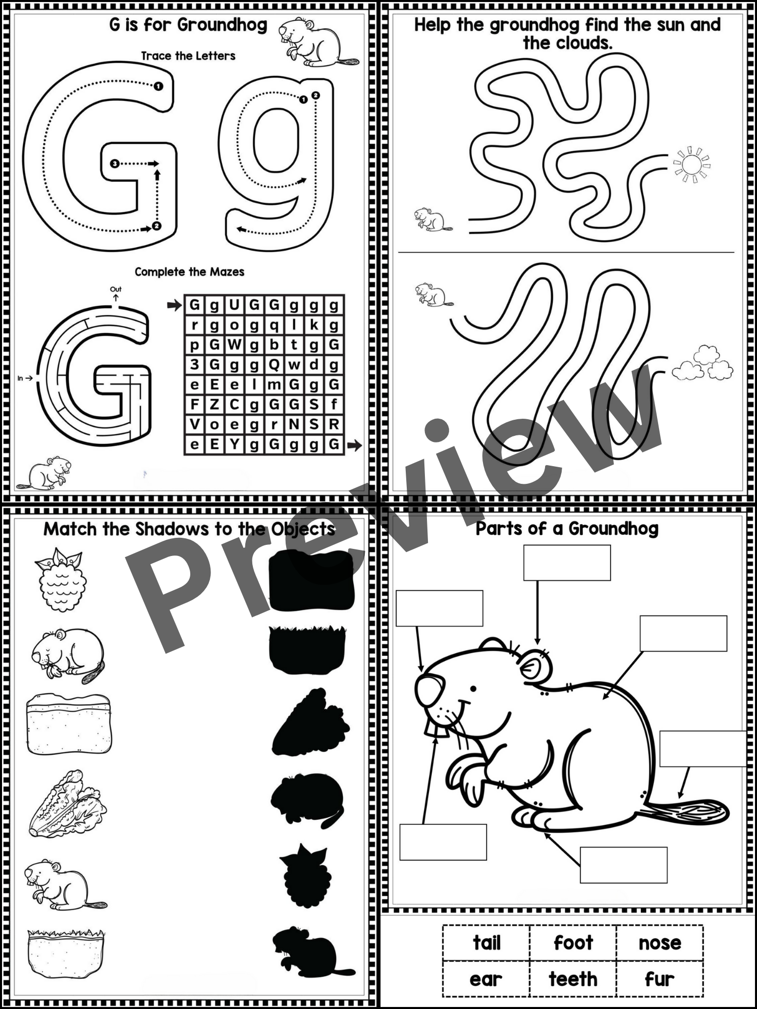 Groundhog Day Activities And Worksheets No Prep For Prek K And 1st Grade