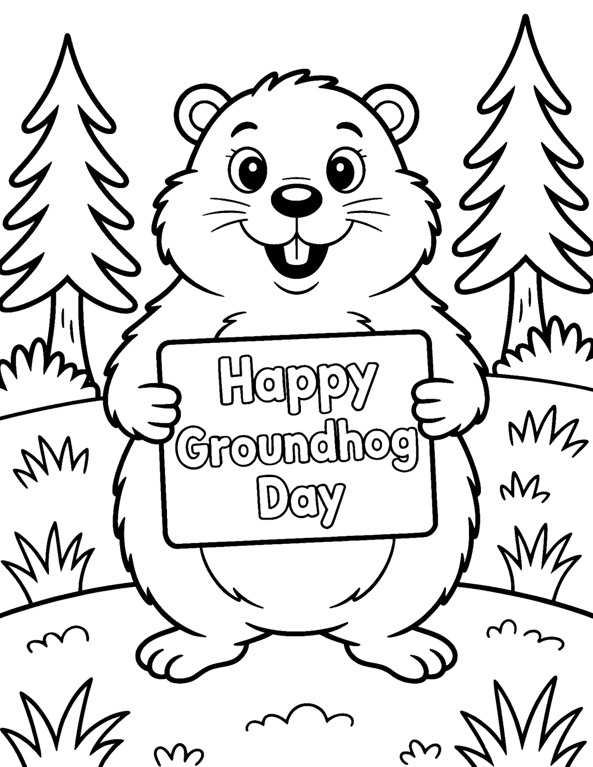 Groundhog Day Coloring Pages