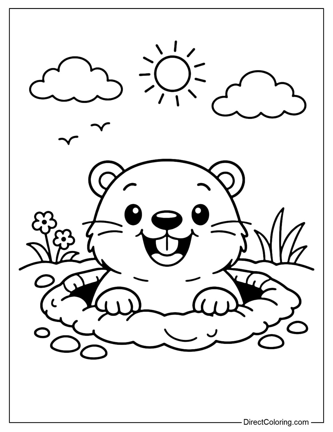 Groundhog Day Coloring Pages