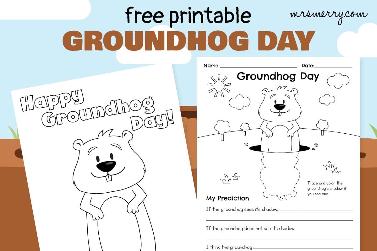 Groundhog Day Free Printable Coloring Page