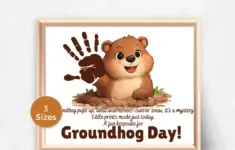Groundhog Day Handprint Art Groundhog