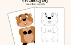 Groundhog Day Paper Bag Puppet Printable