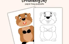 Groundhog Day Paper Bag Puppet Printable