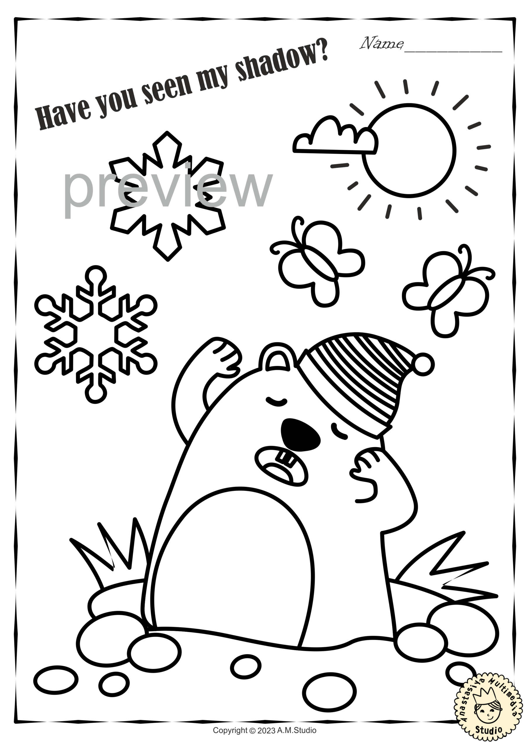 free printable groundhog day coloring sheets