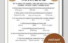 Groundhog Day Trivia Game Printable