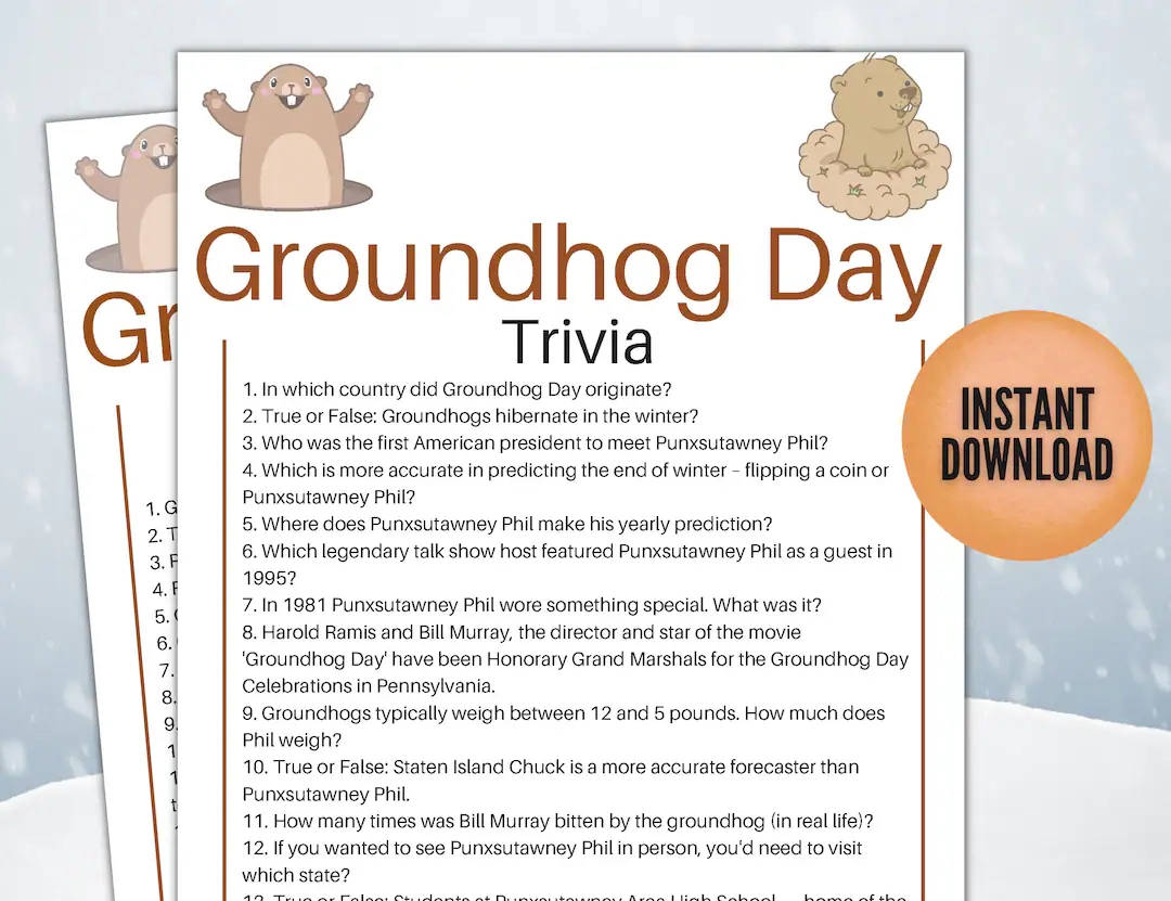 groundhog day trivia questions and answers printable groundhog day trivia questions and answers printable