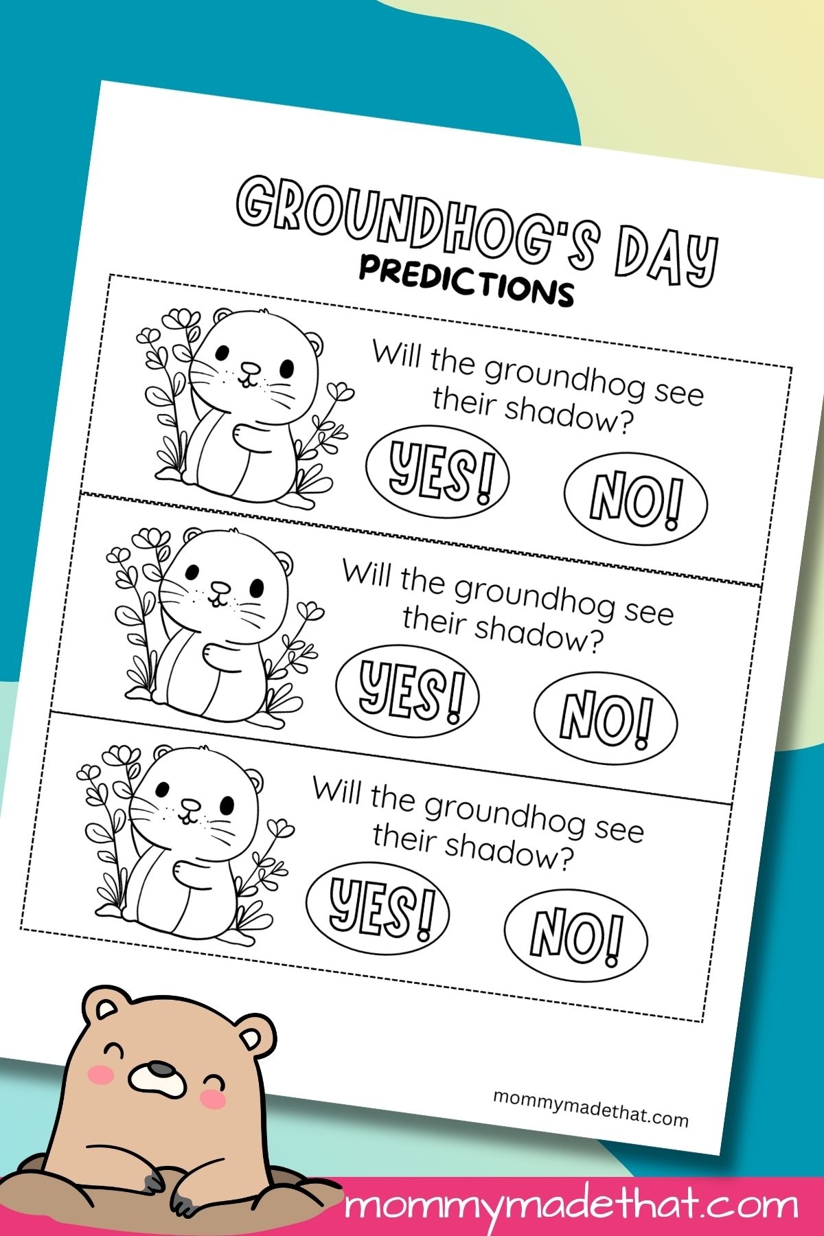 free printable groundhog worksheets