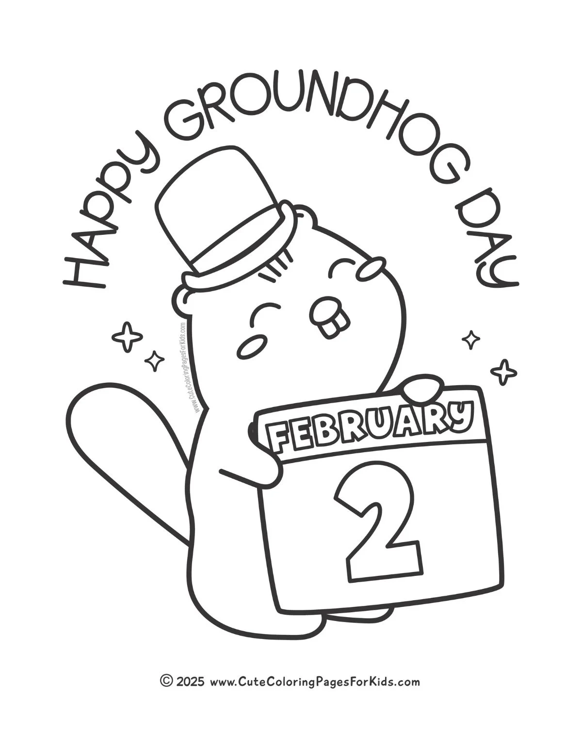 free printable groundhog day coloring pages to print