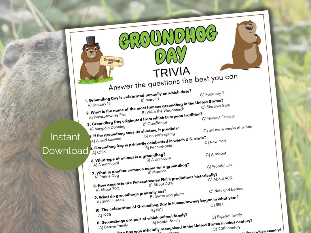 Groundhog Trivia Game Groundhog Quiz Groundhog Trivia Game Groundhog Quiz