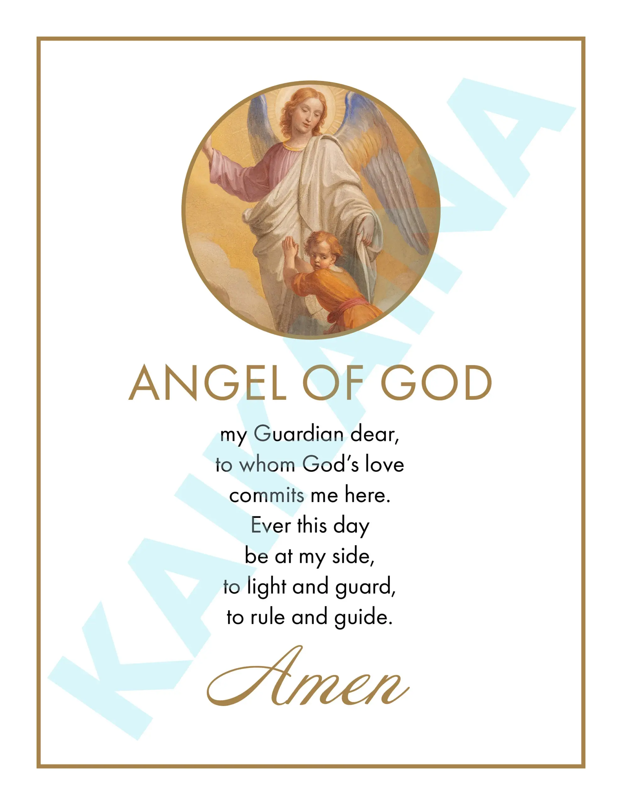 Guardian Angel Prayer 85 X 11 Poster Guardian Angel Prayer 85 X 11 Poster
