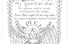 Guardian Angel Prayer Pdf Coloring Sheet