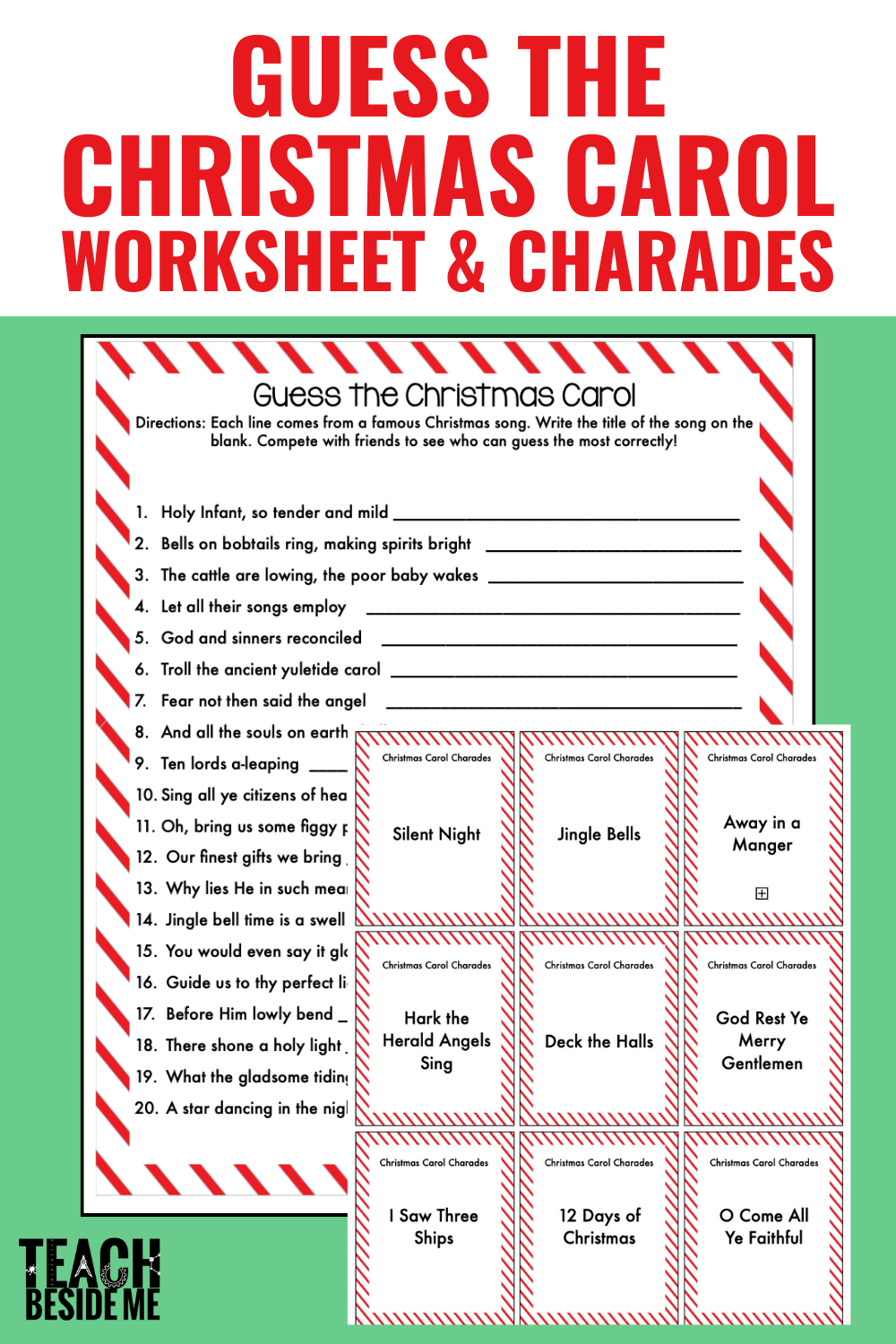 Guess The Christmas Carol Worksheet Charades