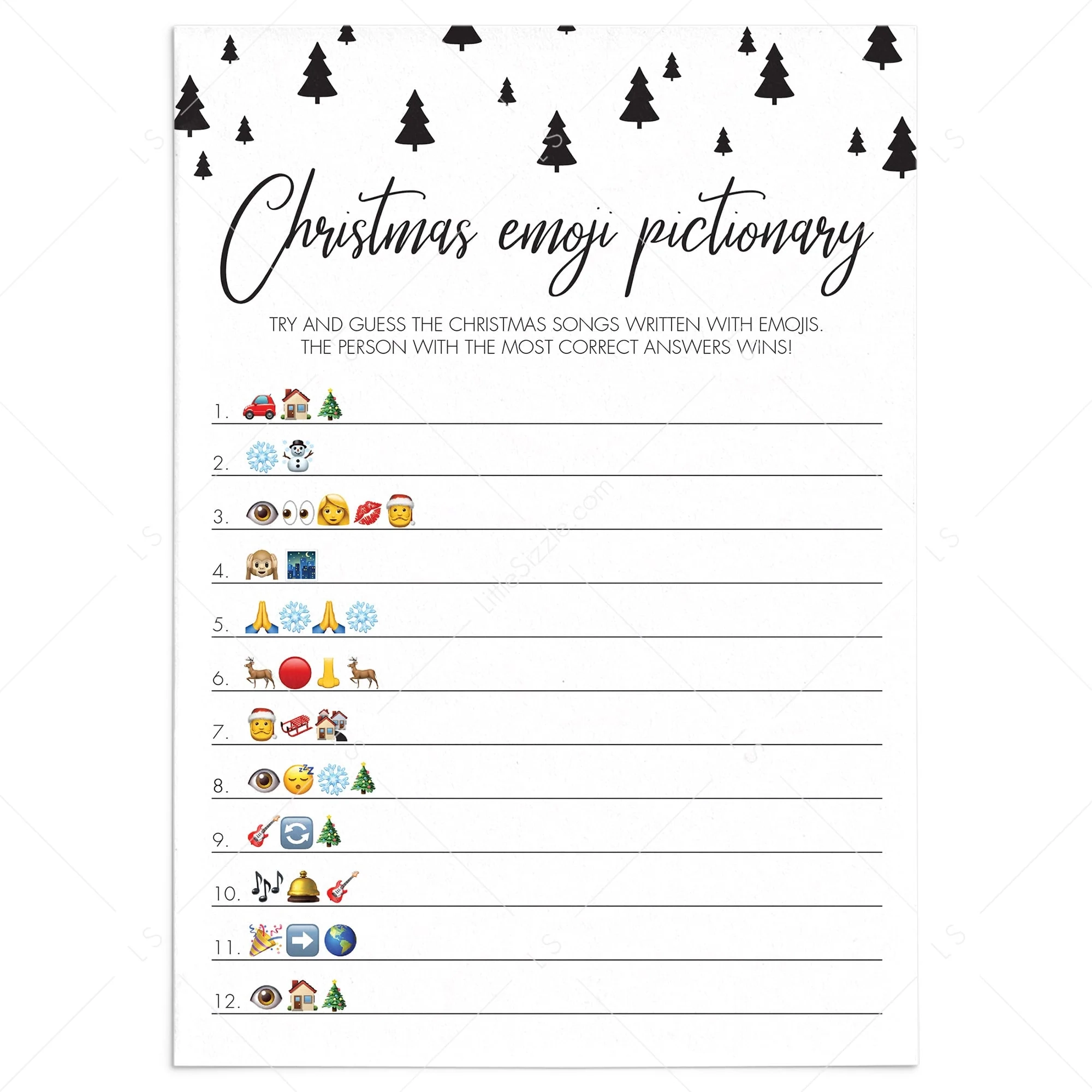Guess The Christmas Song Emoji Game Printable Guess The Christmas Song Emoji Game Printable