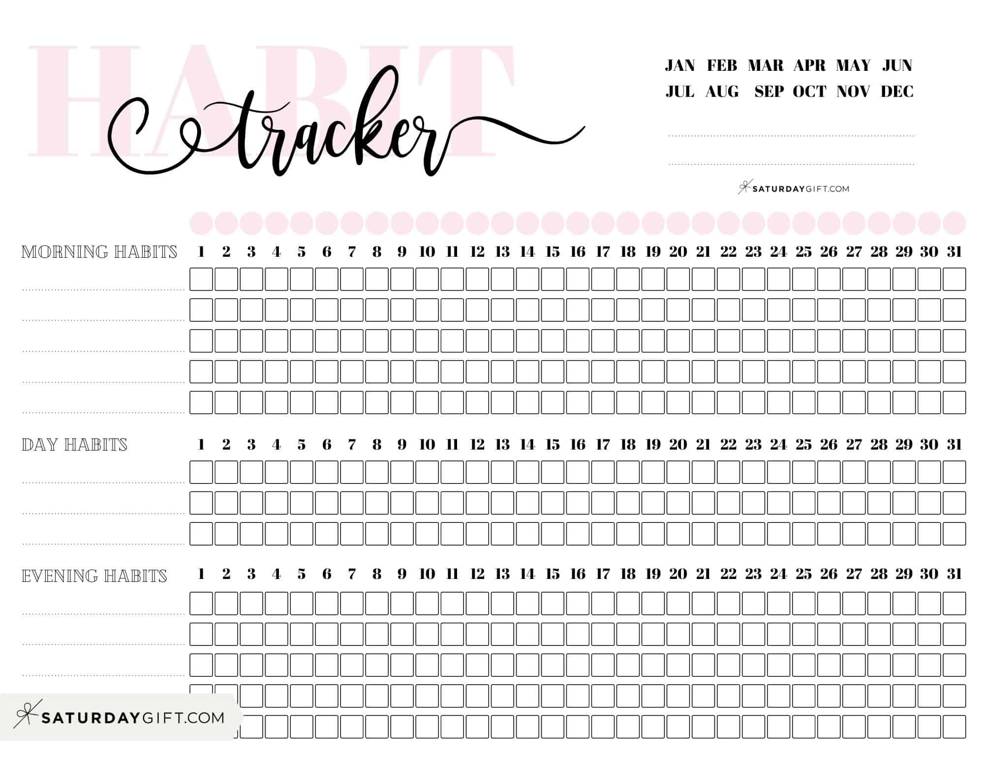 Habit Tracker Printable