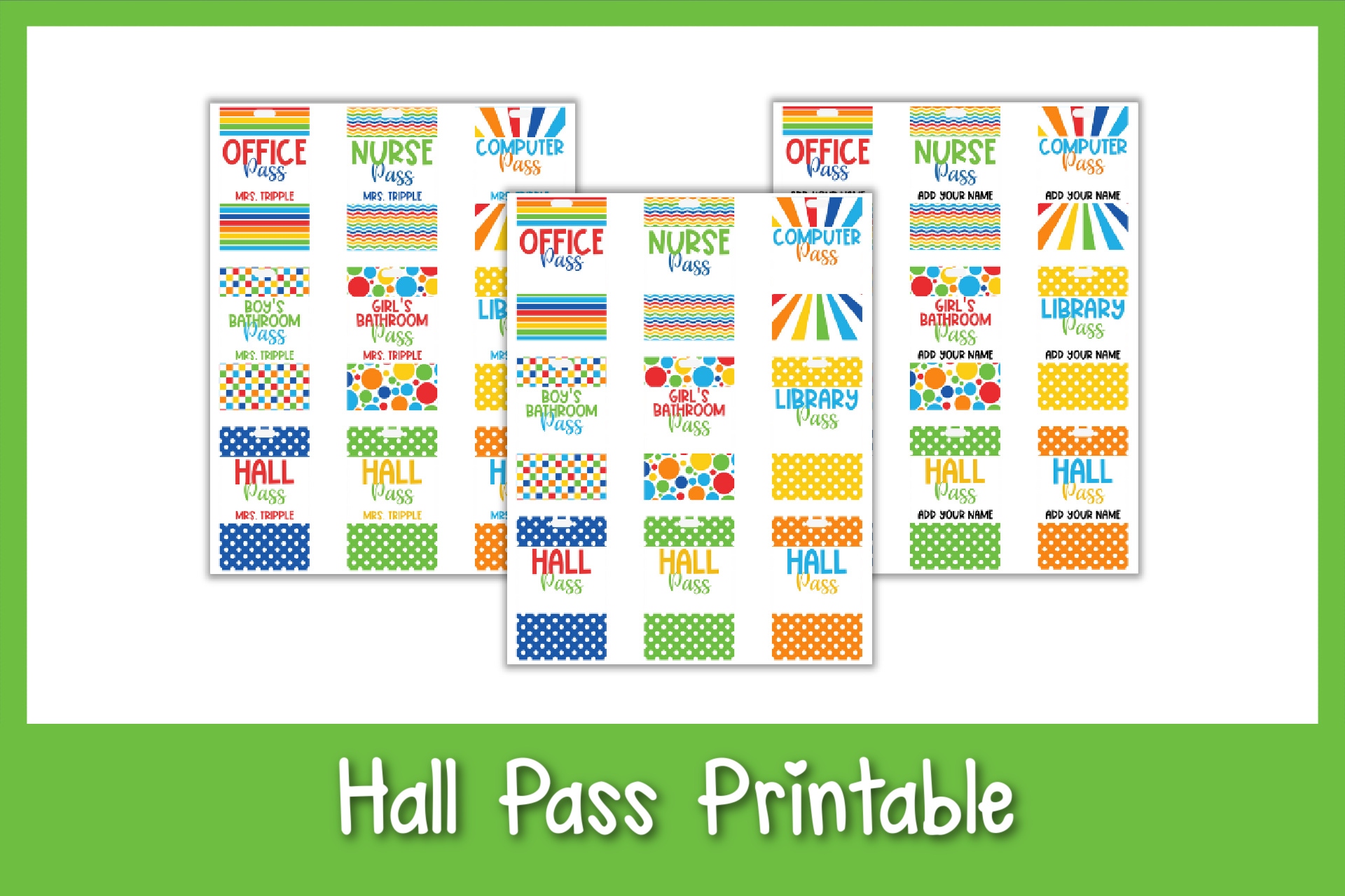 Hall Pass Printable Hall Pass Printable