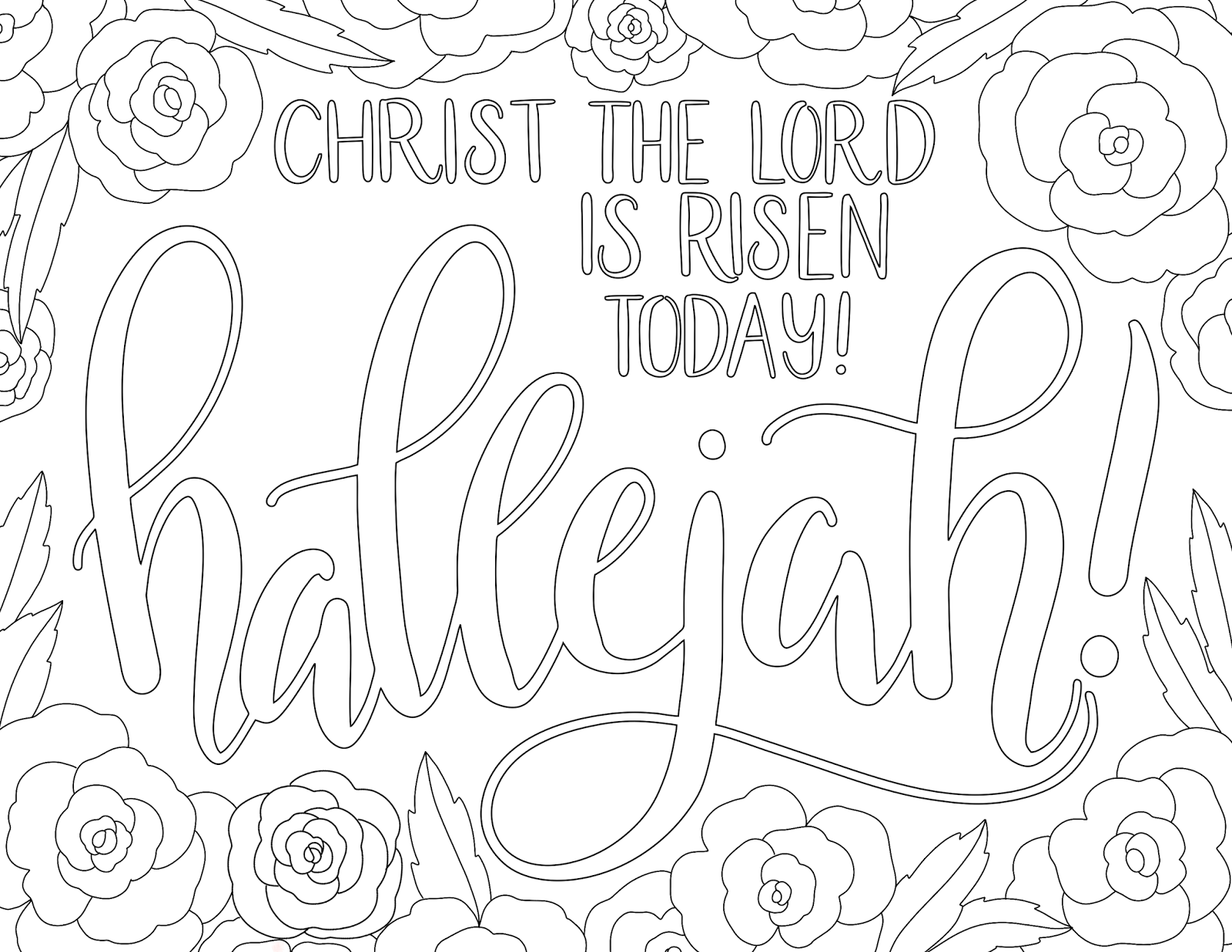 Hallelujah Free Easter Coloring Page Hallelujah Free Easter Coloring Page