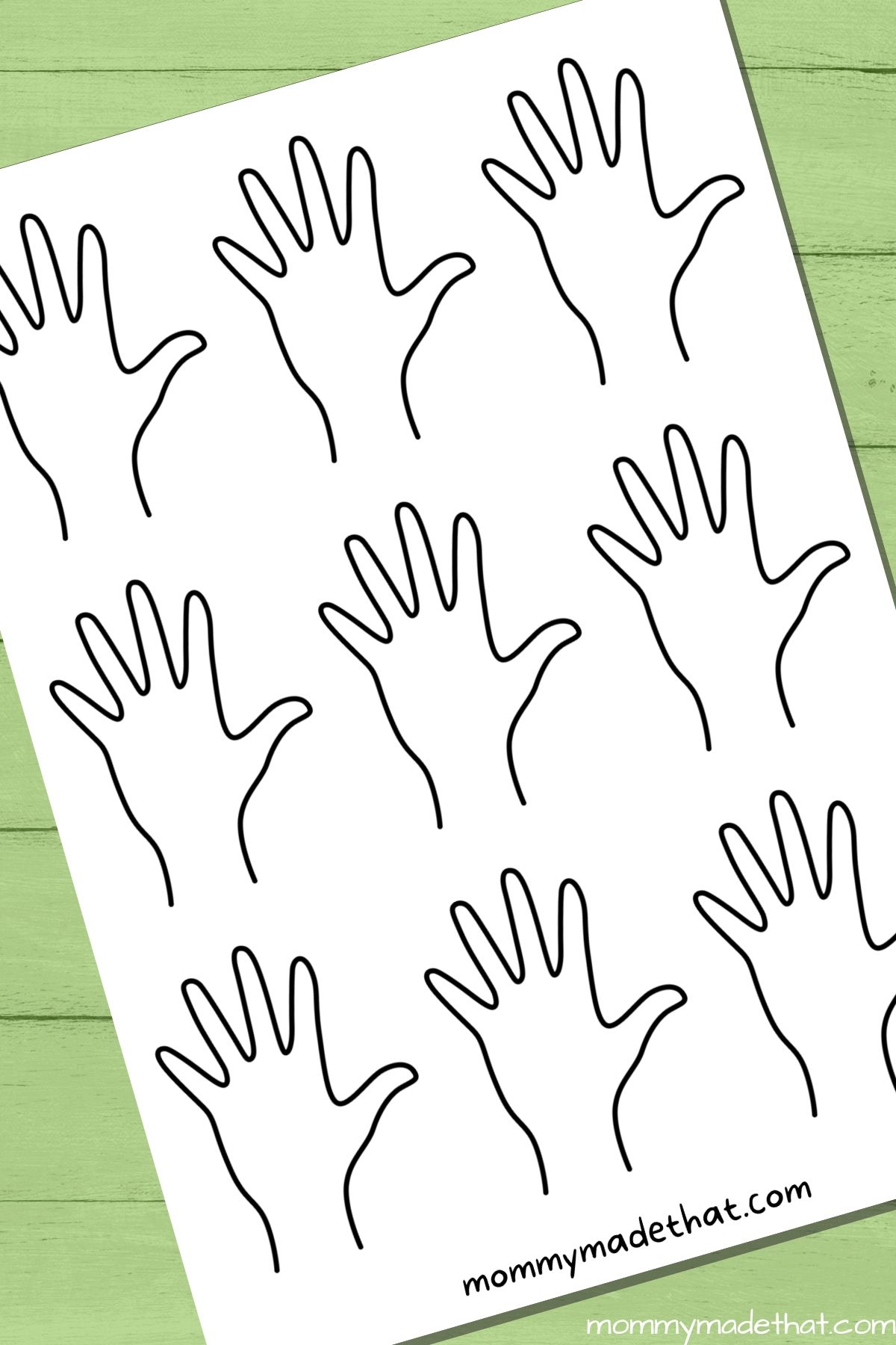 free printable hand template free printable hand template