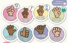 Hand Signals Posters Pastels Classroom Decor Editable
