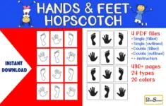 Hands And Feet Hopscotch Printable