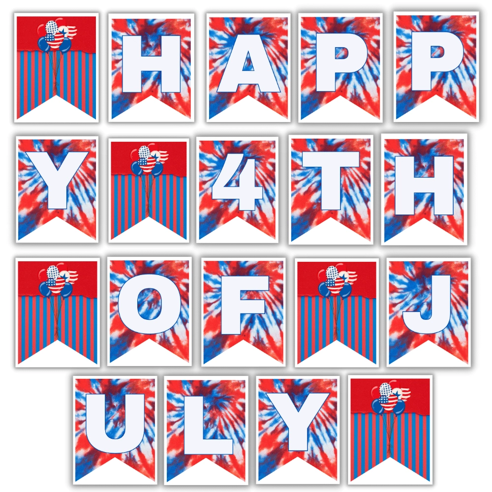 Happy 4th July Free Printable Banner Happy 4th July Free Printable Banner