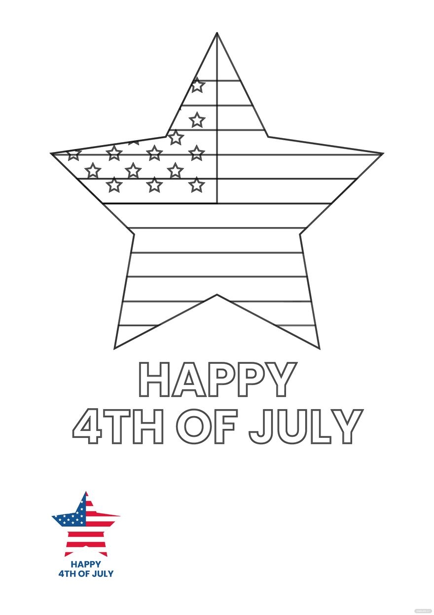 Happy 4th Of July Coloring Page Happy 4th Of July Coloring Page