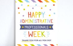 Happy Administrative Professionals Week Sign Printable Pdf