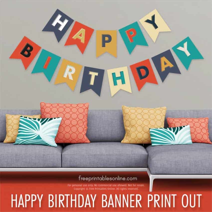 Happy Birthday Banner Print Out