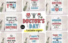 Happy Doctors Day Sign Printable Instant Download Editable National Doctors Day Appreciation Poster Decor Doctors Day Theme Decorations
