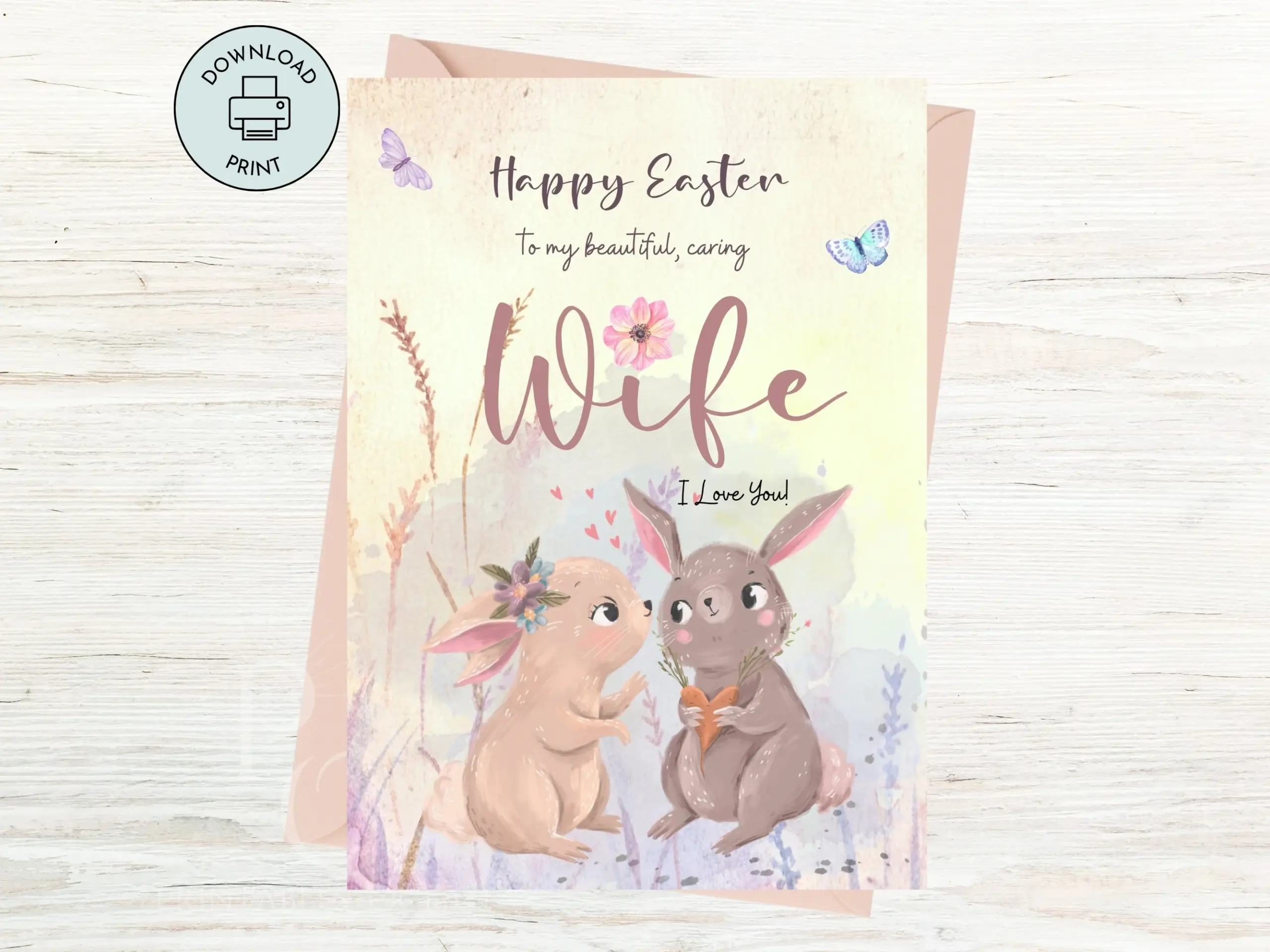 Happy Easter Card For Wife Printable