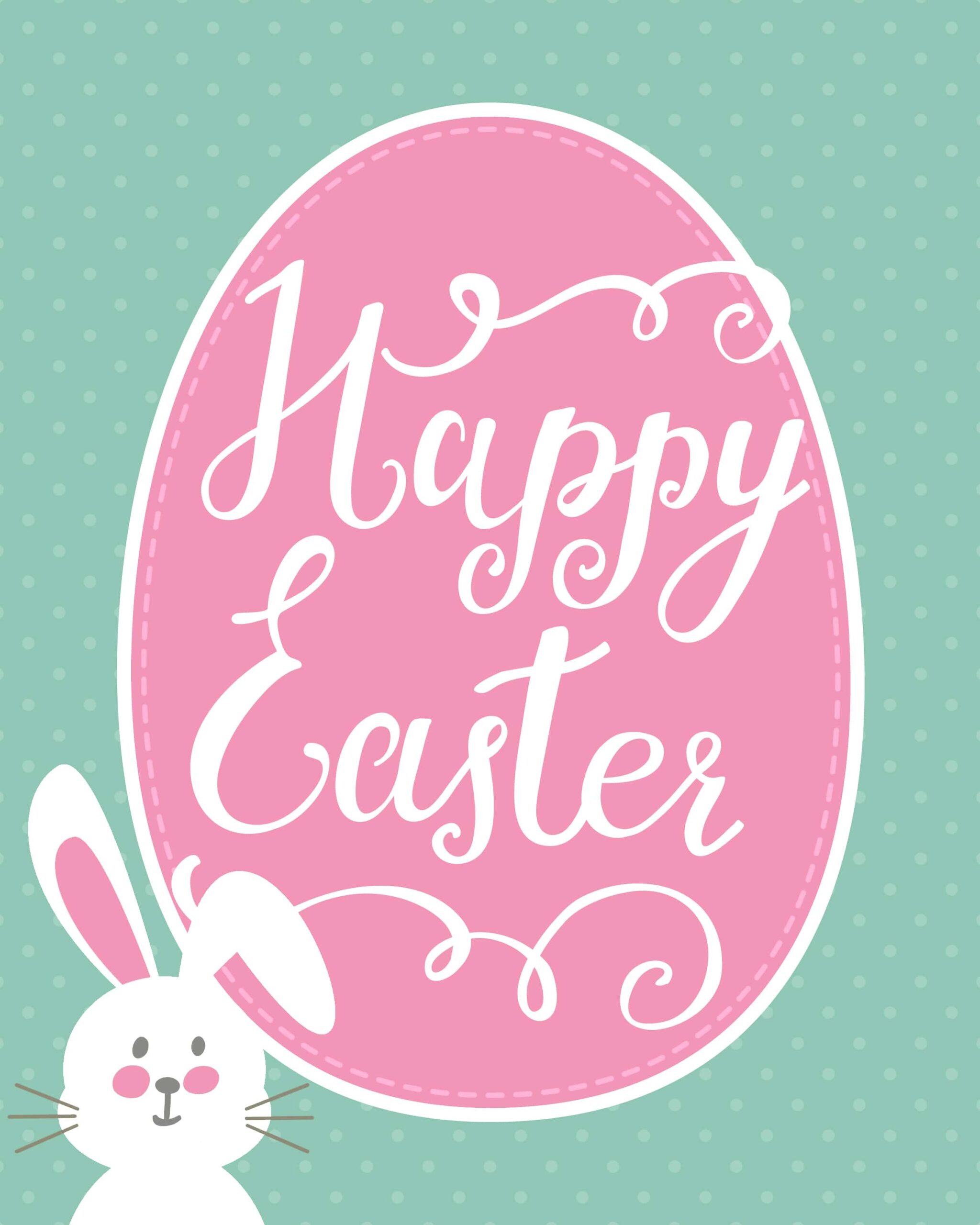 Happy Easter Free Bunny Printable