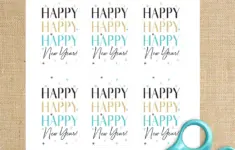 Happy Happy New Year Printable Party Favor Tags Instant Download