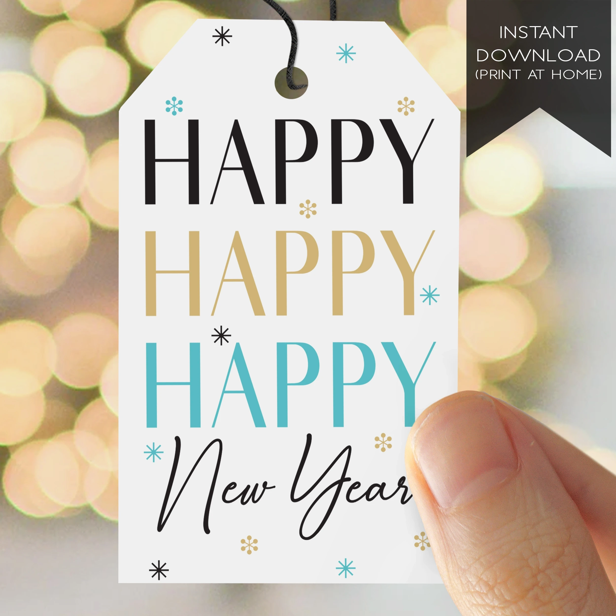 Happy Happy New Year Printable Party Favor Tags Instant Download Happy Happy New Year Printable Party Favor Tags Instant Download