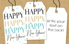 Happy Happy New Year Printable Party Favor Tags Instant Download