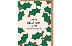 Happy Holly Days To My Grandparents Christmas Card
