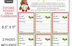 Happy Hollydays Candy Gram Sheet