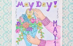Happy May Day Coloring Page Free Printable For Kids