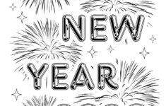 Happy New Year 2026 Coloring Page