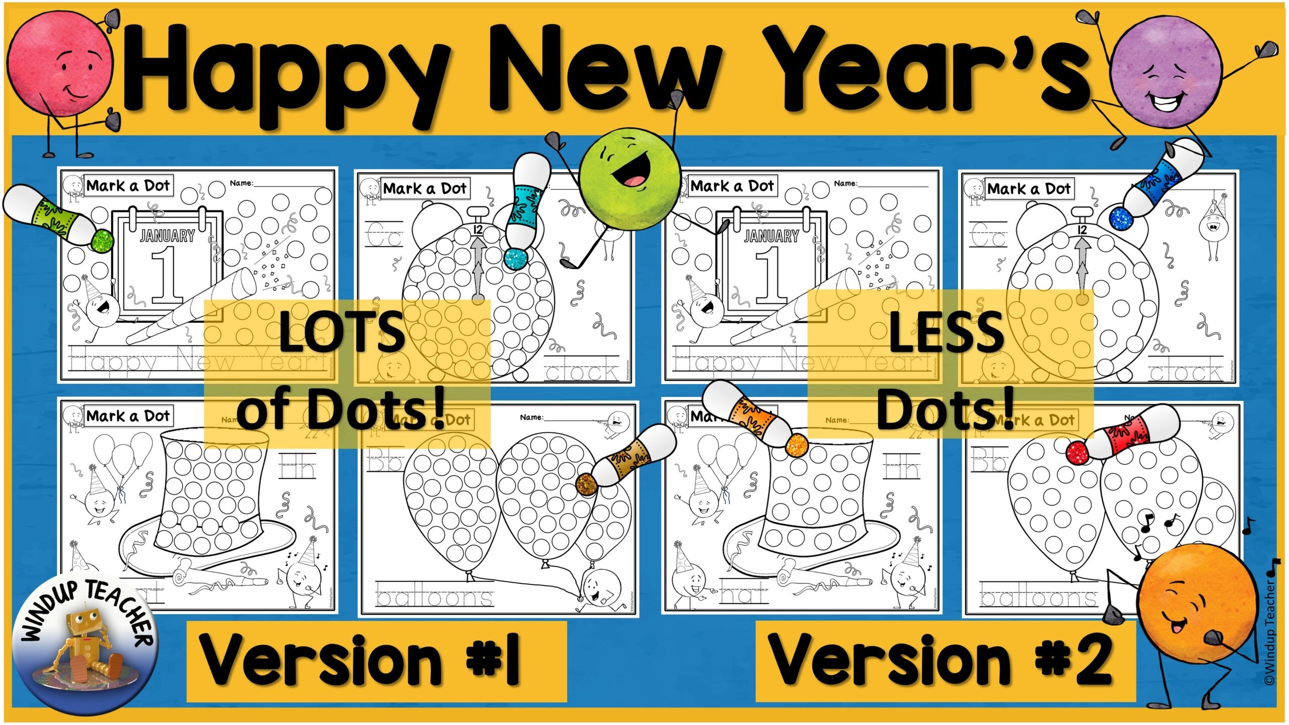 Happy New Year Do A Dot Marker Printable Activity Dot Dauber Worksheets Happy New Year Do A Dot Marker Printable Activity Dot Dauber Worksheets