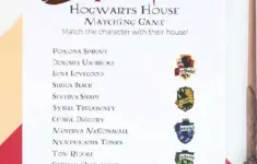 Harry Potter House Matching Printable Game
