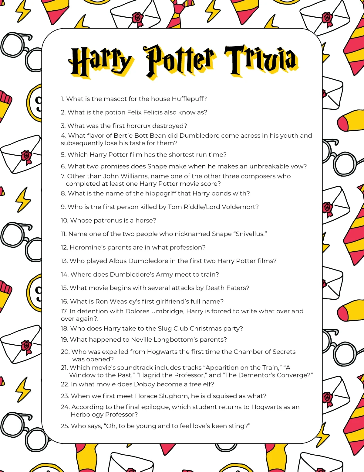 Harry Potter Trivia Questions Harry Potter Trivia Questions