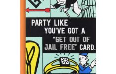 Hasbro Monopoly Get Out Of Jail Free Funny Birthday Card 299HBD4911