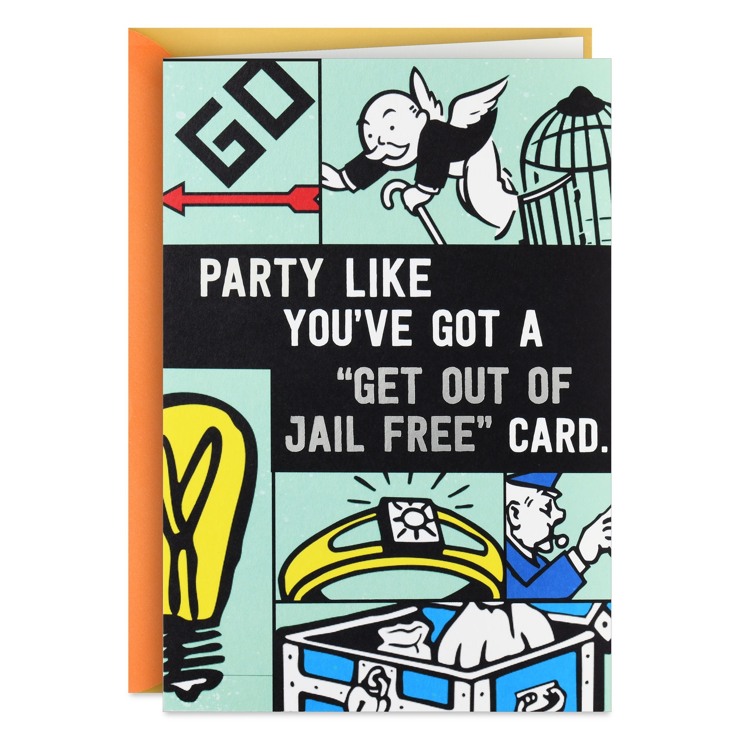 Hasbro Monopoly Get Out Of Jail Free Funny Birthday Card 299HBD4911