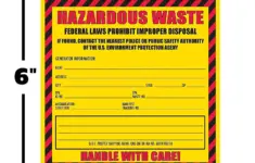Hazardous Waste Label 6 X 6 Self Adhesive