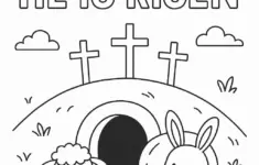 He Is Risen Easter Coloring Page