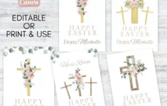 He Is Risen Easter Gift Tag Editable